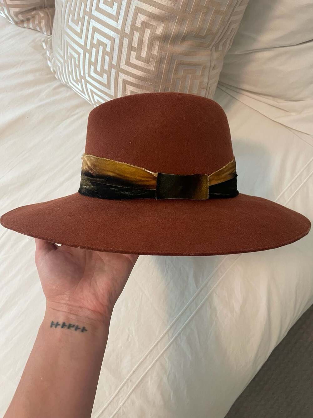 Freya Wool Fedora Hat with Velvet Band Size S